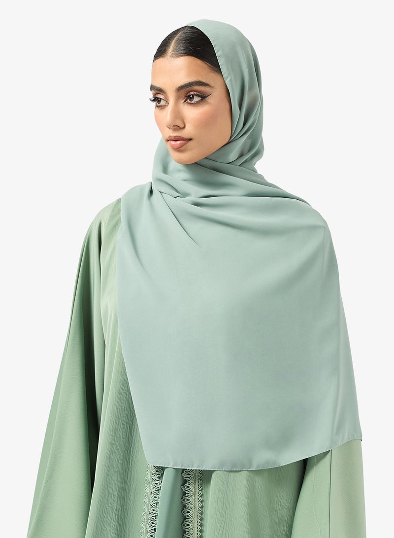 hayas closet Lace detail Abaya With Sheila - Image 4